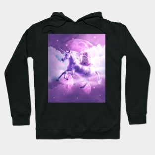 Kitty Cat Riding On Flying Space Galaxy Unicorn Hoodie